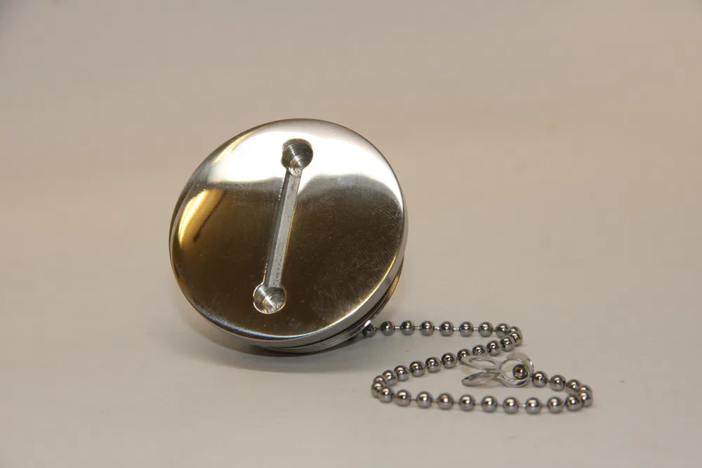 351391-1 – SEA DOG Boat Deck Filler Cap, Replacement Cap Only 2 Inch Hose 316 Stainless Steel With Attachment Chain